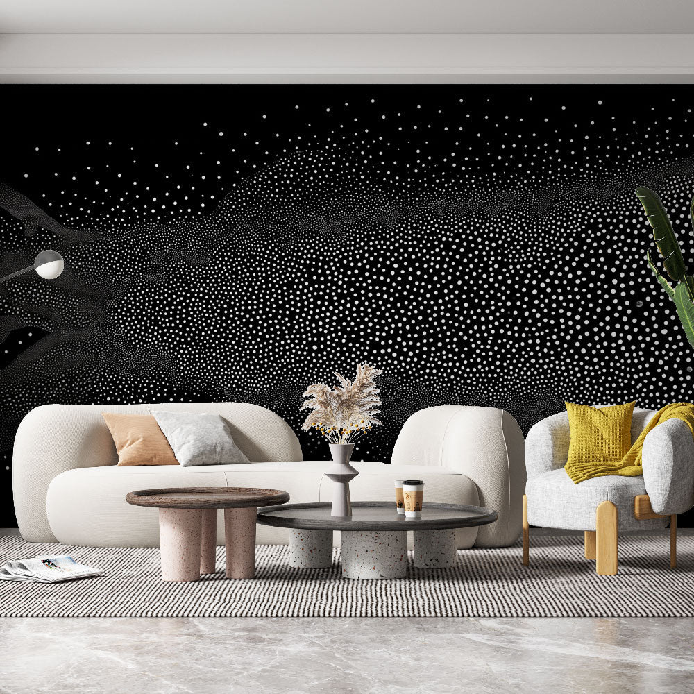 Abstract Black and White Wallpaper | Elegant Dot Pattern