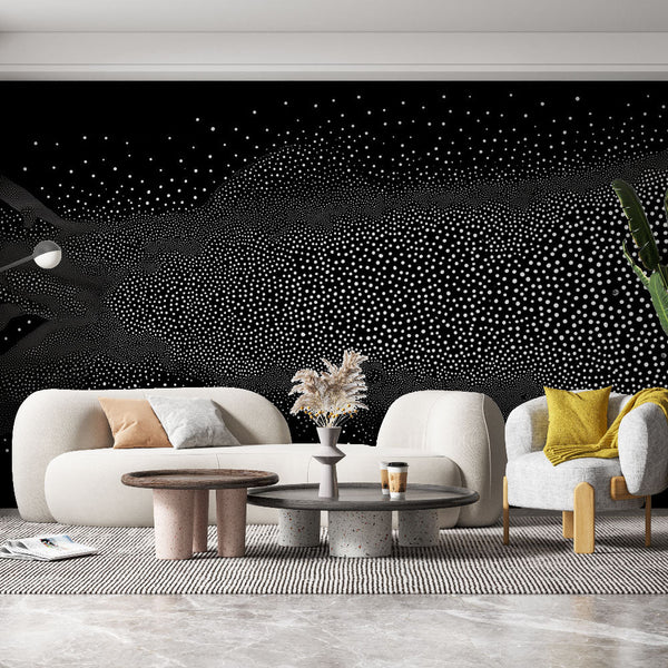Abstract Black and White Wallpaper | Elegant Dot Pattern