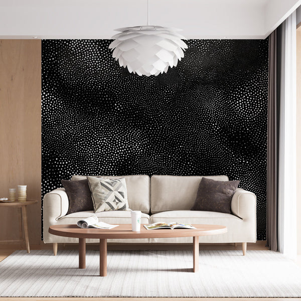 Geometric Pattern Wallpaper | Black and White Gradient Dots