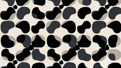 Abstract Wallpaper | Modern Black and White Organic Shapes