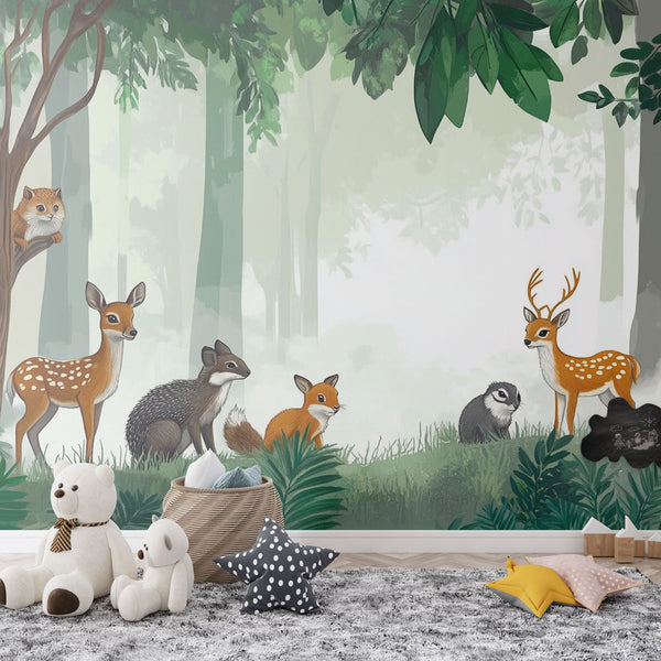 Forest Animals Wallpaper | Woodland Wildlife Wall Mural