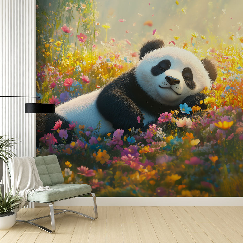 Panda Wallpaper | Charming Peaceful Panda Mural