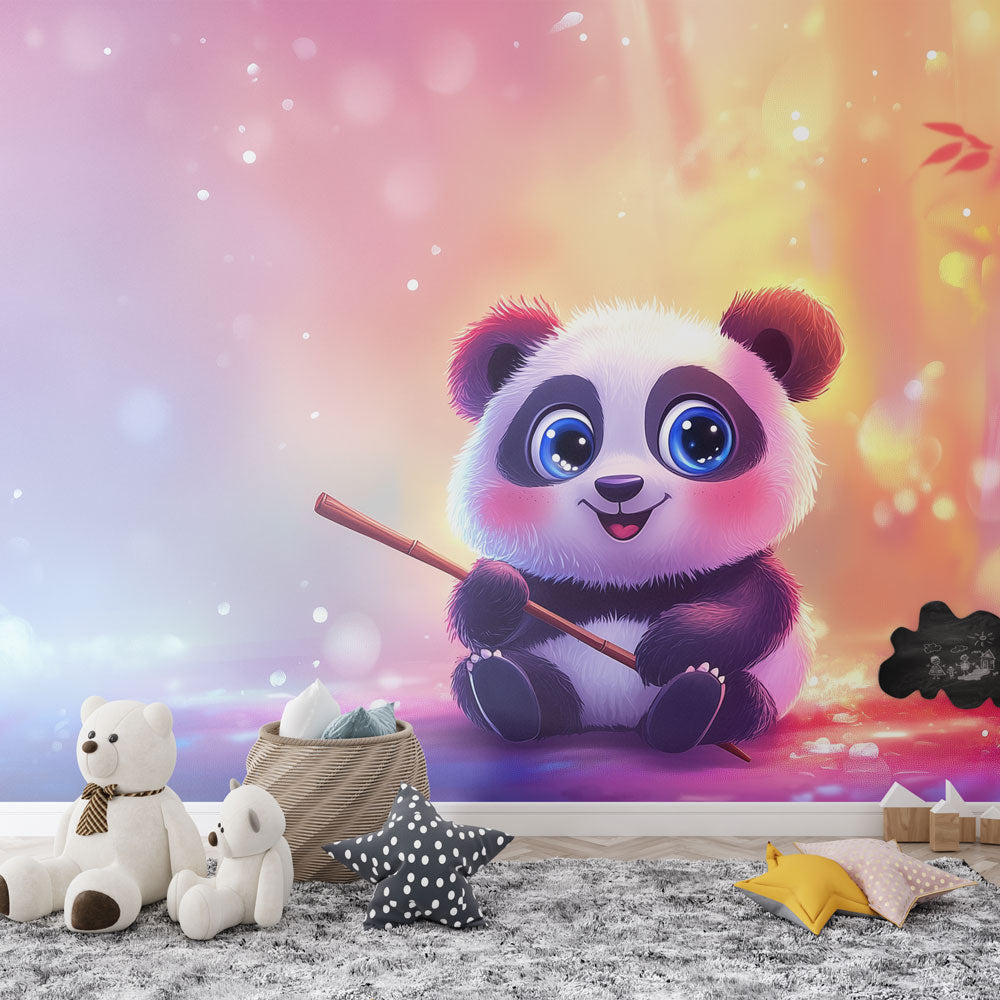 Panda Wallpaper | Adorable Panda Illustration Mural
