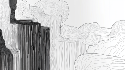 Abstract Wall Mural | Design linear black white