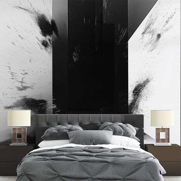 Abstract Wallpaper | Dynamic Black White Explosion Mural