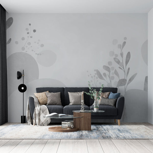 Abstract Wallpaper | Pastel Black White Florals