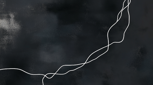 Abstract Line Wallpaper | White Lines Deep Black Wall Mural