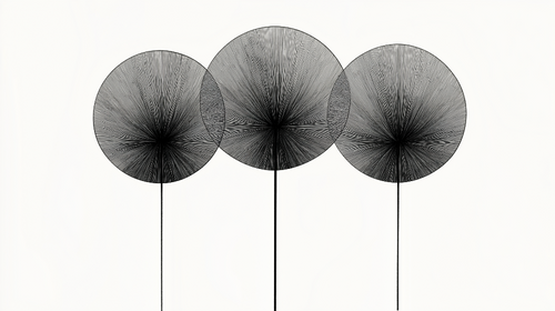 Abstract wallpaper | Stylized black circles wall mural
