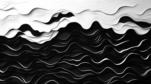 Abstract Wall Mural | Pattern ondulant black white