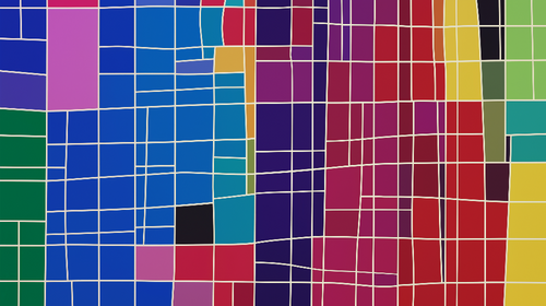 Abstract Geometry Wallpaper | White-Outlined Shapes Mural