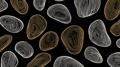 Abstract Wave Wallpaper | Gold and White Wall Mural on Black