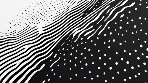 Abstract Wallpaper | Wavy Lines and Dots in Black & White