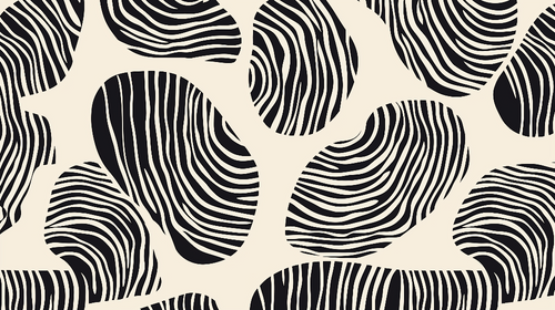 Abstract Wallpaper | Organic Black & White Wall Mural