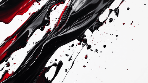 Abstract Black & Red Wallpaper | Fluid Paint Effects Wall Mural