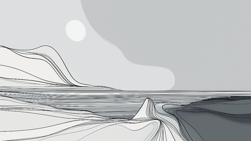 Abstract Wave Wallpaper | Fluid Black and White Line Art