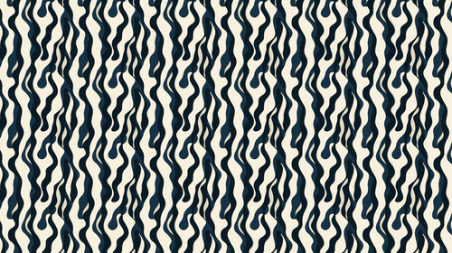 Abstract Wave Wallpaper | Navy Curves on a Pale Background