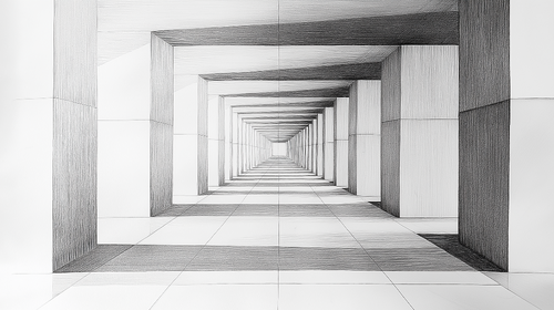 Abstract Wallpaper | Architectural Black White Wall Mural