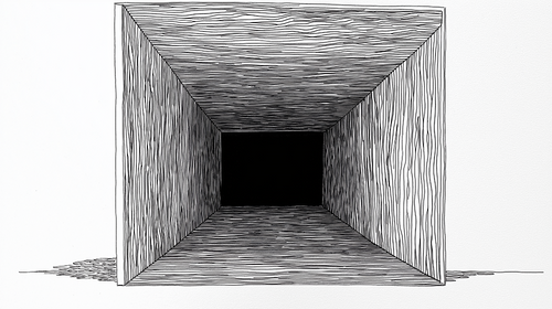 Abstract Wallpaper | Black White Tunnel Lines Wall Mural