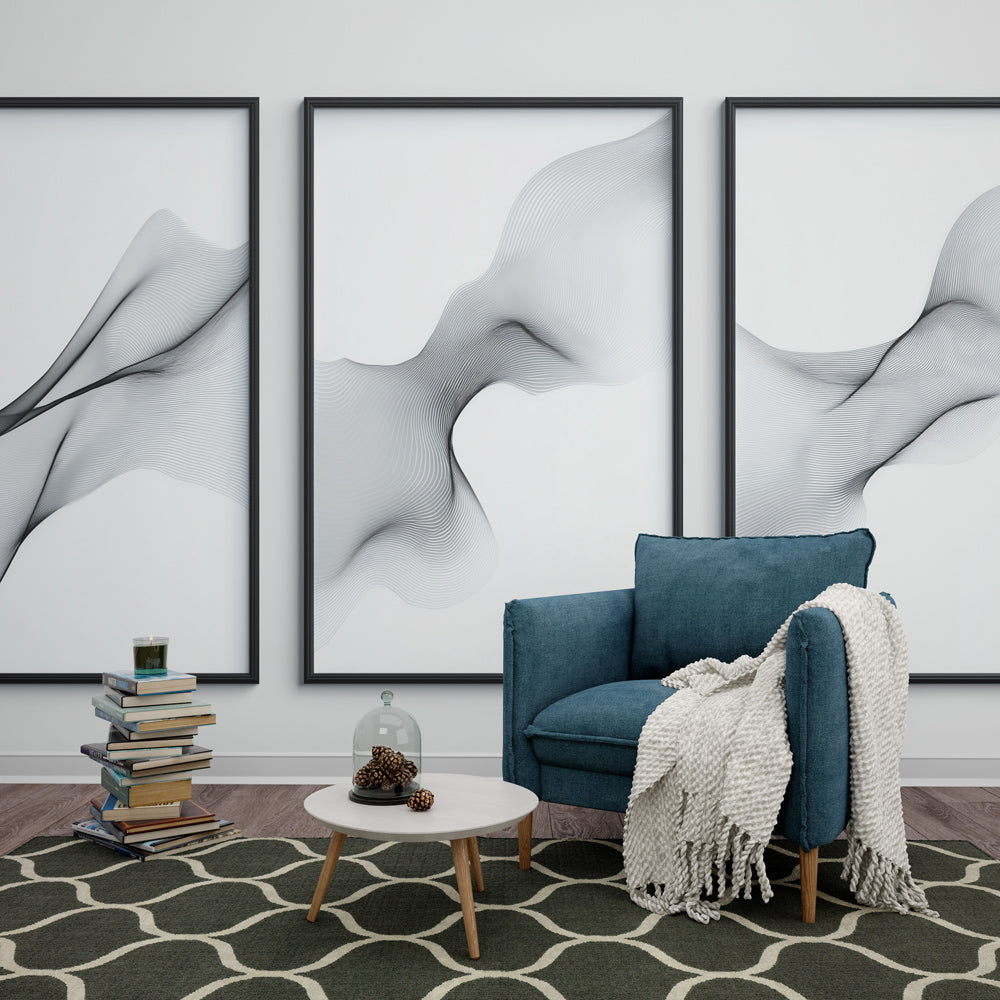 Abstract Wallpaper | Graphic Monochrome Black & White Waves