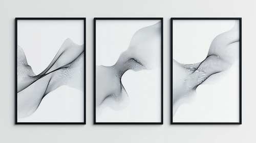 Abstract Wallpaper | Graphic Monochrome Black & White Waves