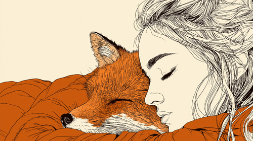 Animal Wallpaper | Tender Bond Between a Woman and a Fox
