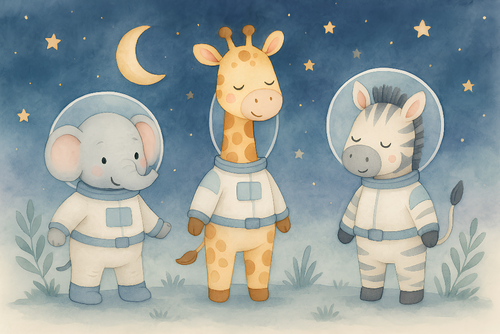 Astronaut Animals Wallpaper | Elephant, Giraffe and Zebra