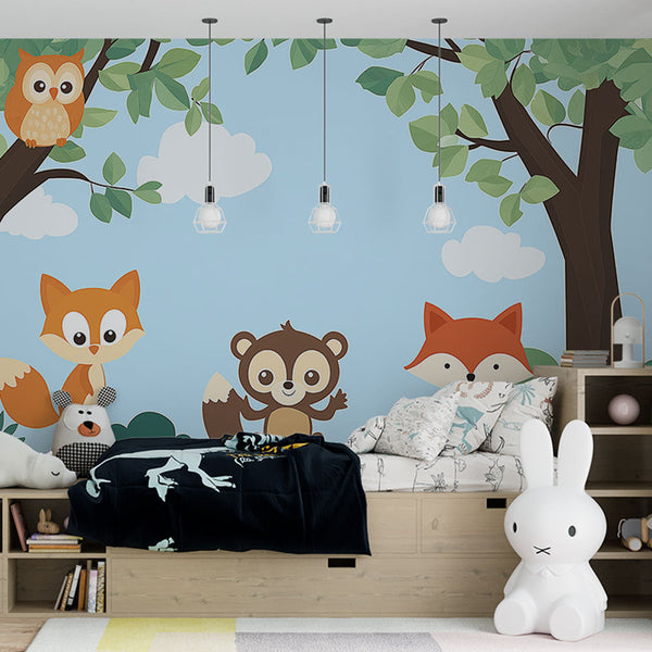 Forest Animals Wallpaper | Charming Illustrated Wall Mural