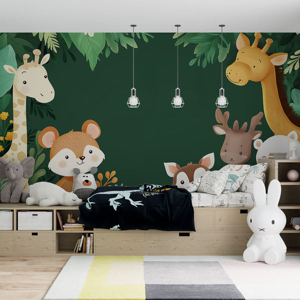 Forest Friends Wallpaper | Soft Animal Wall Mural Decor