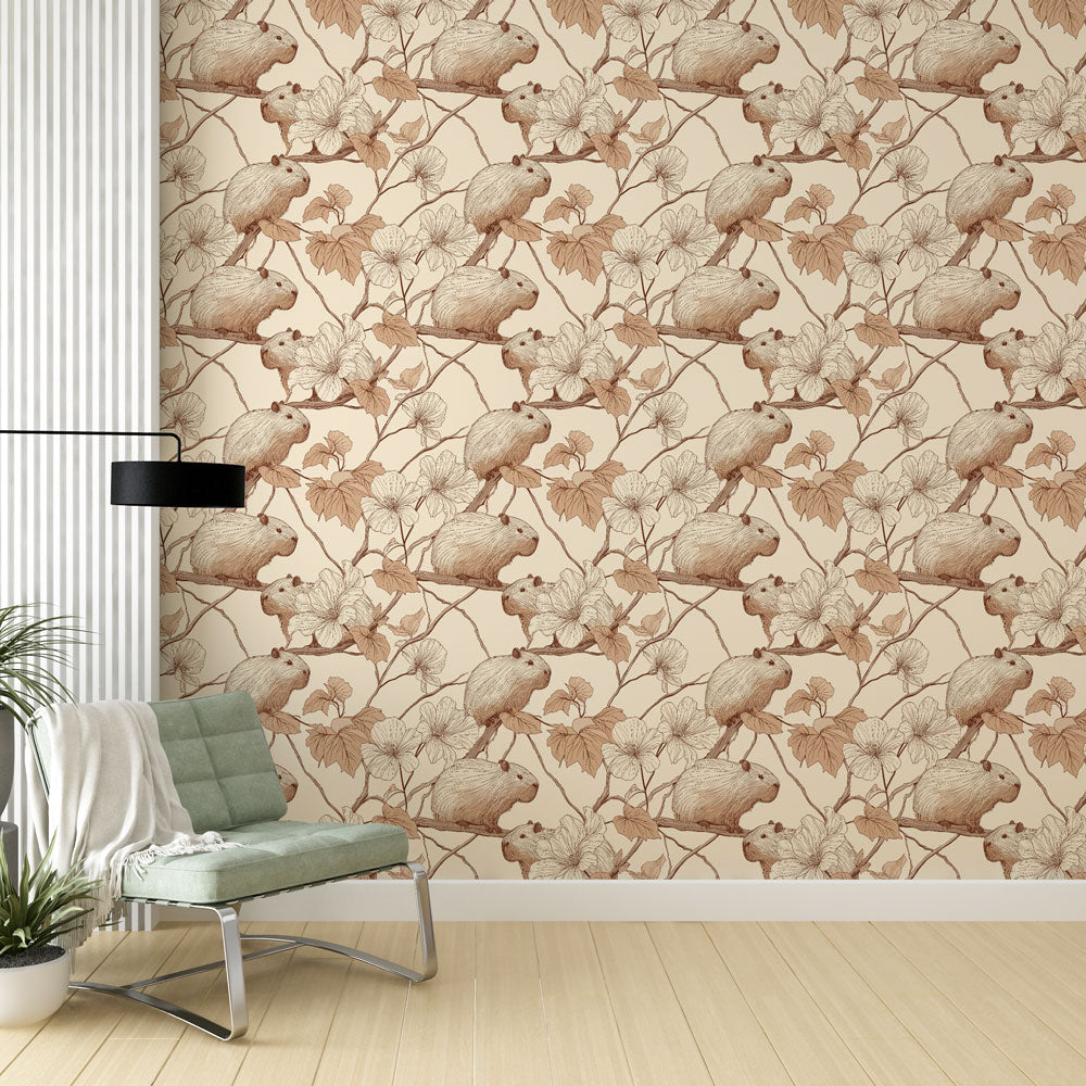 Animals and Flowers Wallpaper | Cute Woodland Wall Mural