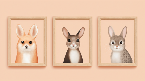 Cute Animal Wallpaper | Fox and Bunny Wall Mural