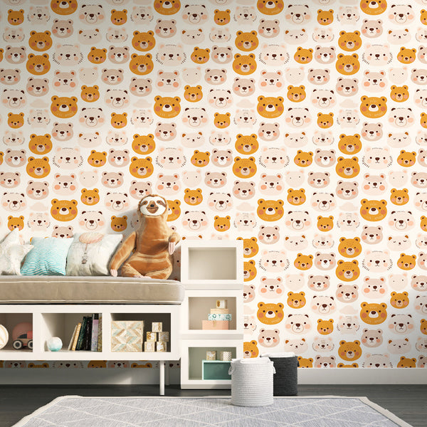 Cute Animal Wallpaper | Smiling Animal Faces Wall Mural