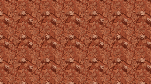 Animal Wallpaper | Hidden Animals in Ornate Terracotta Leaves