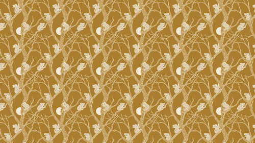 Animal Wallpaper | Sheep, Trees and Moons Wall Mural in Gold