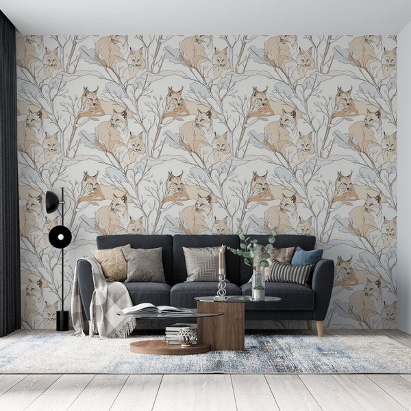 Wild Animal Wallpaper | Lynx Surrounded by Soft Foliage