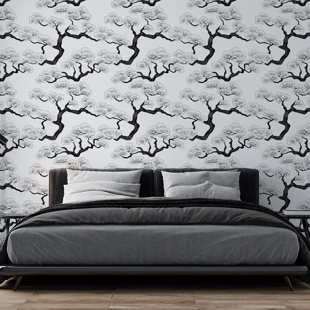 B&W Tree Wallpaper | Contemporary Stylised Wall Mural
