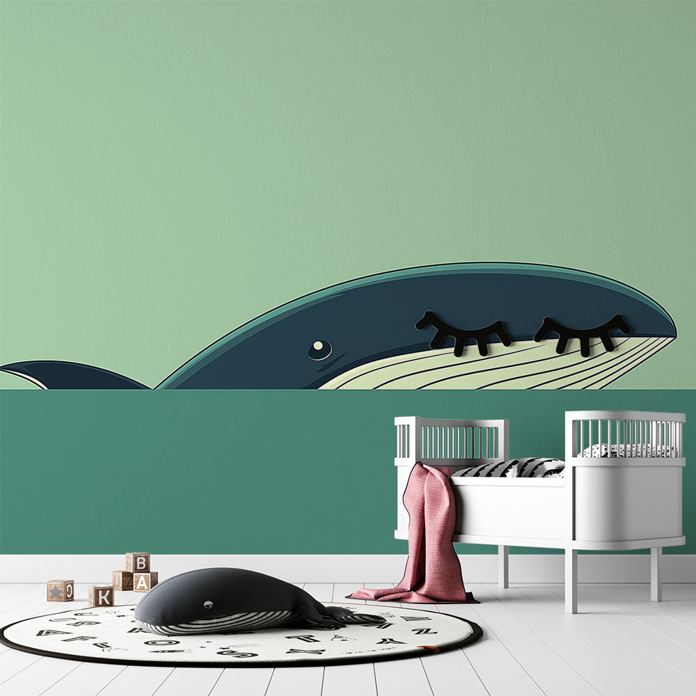 Whale Wallpaper | Minimalist Cetacean Emerging from Water