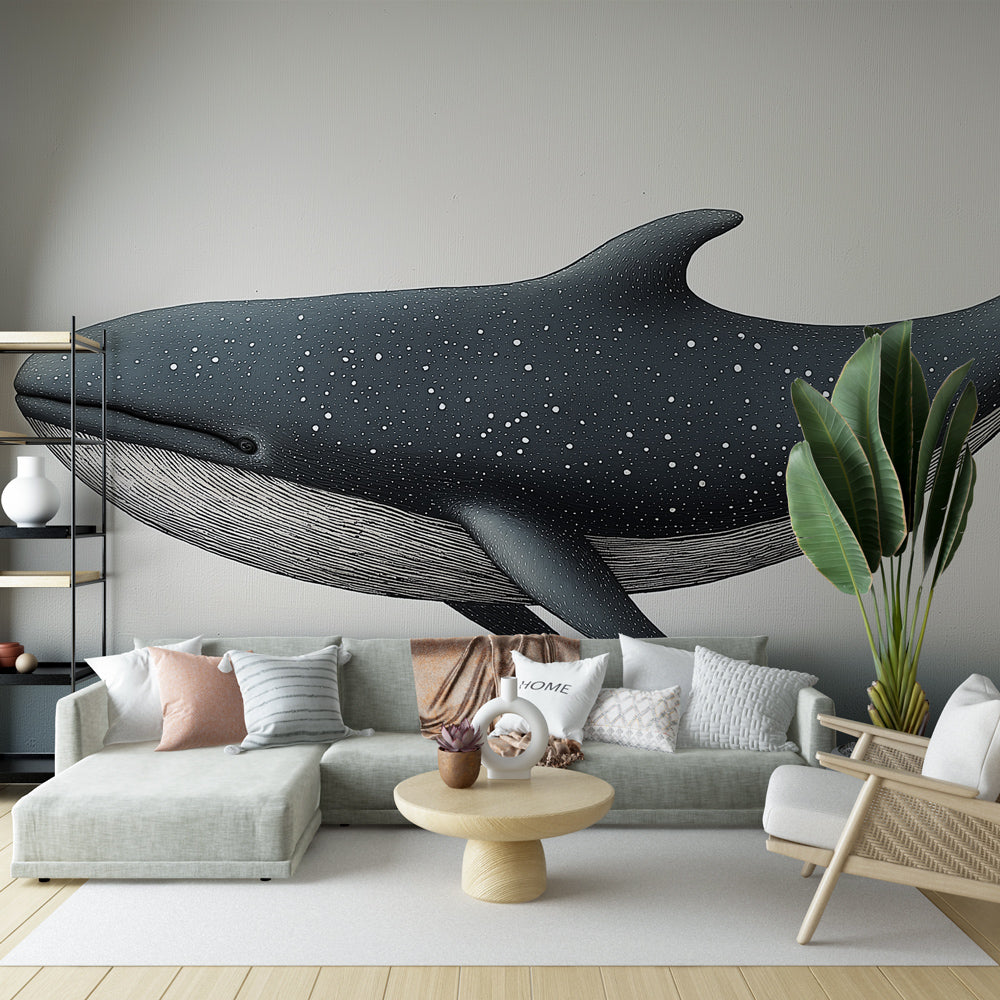 Whale Wallpaper | Delicate Modern Artistic Illustrations