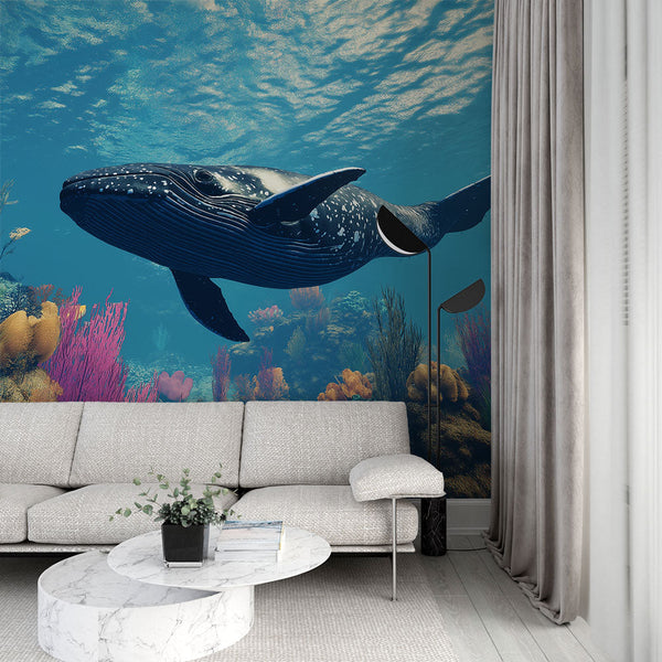 Underwater Whale Wallpaper | Whale Among Corals