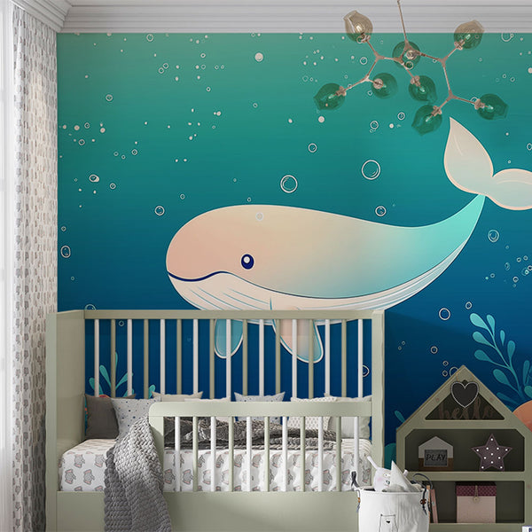 Whale Wallpaper | Soothing Underwater World Mural