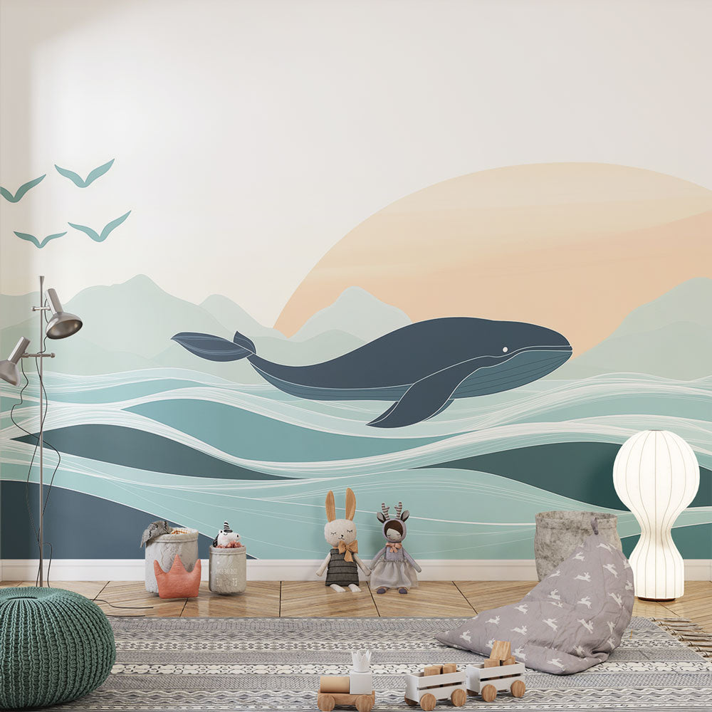 Whale Wallpaper | Majestic Whale Among Soothing Waves