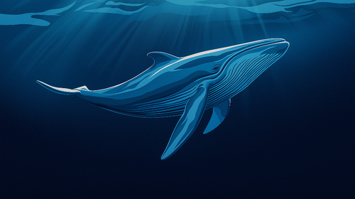 Blue Whale Wallpaper | Stylized Deep Ocean Mural