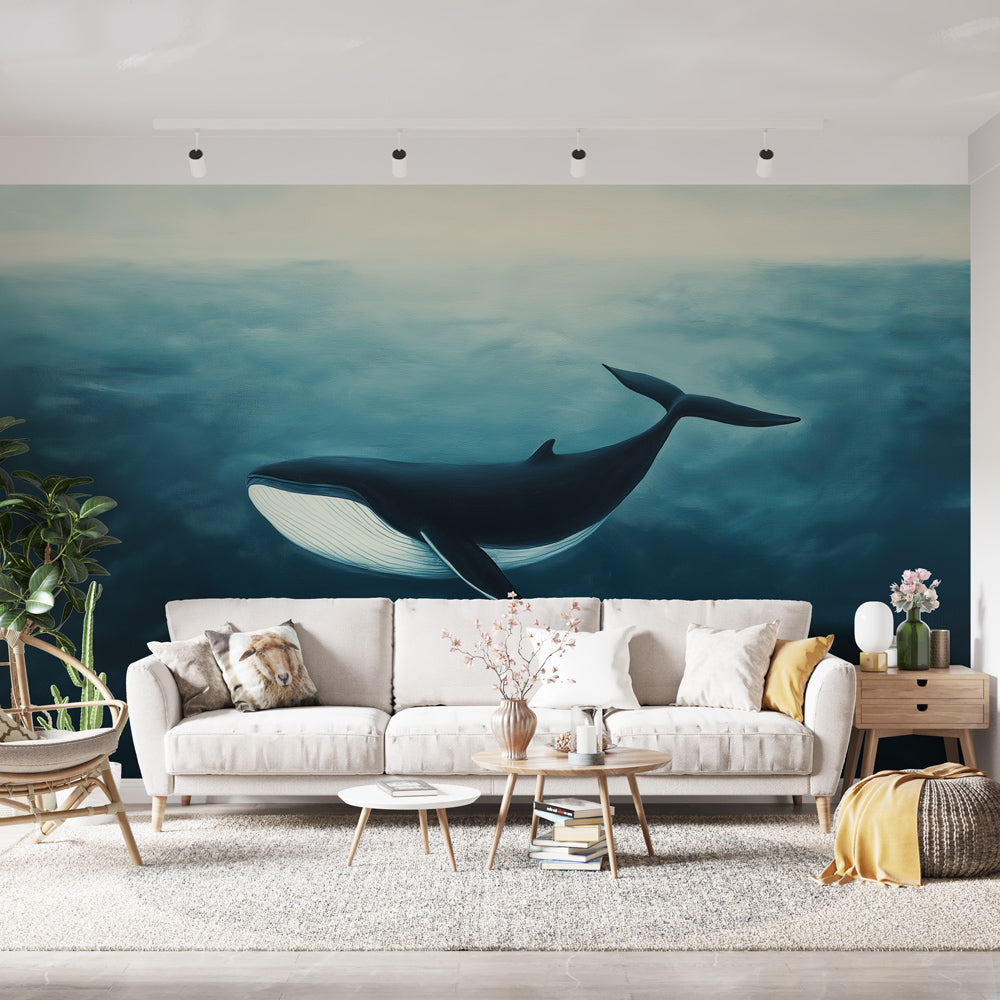 Whale Wallpaper | Majestic Whale Deep Waters Mural
