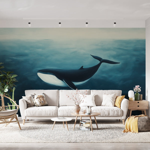 Whale Wallpaper | Majestic Whale Deep Waters Mural