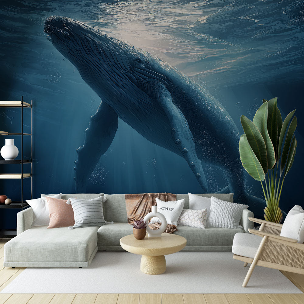 Whale Wallpaper | A Majestic Whale in Deep Blue Water