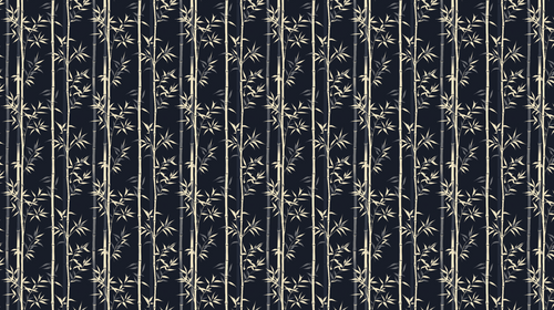 Bamboo Wallpaper | White Bamboo on Deep Black Ground