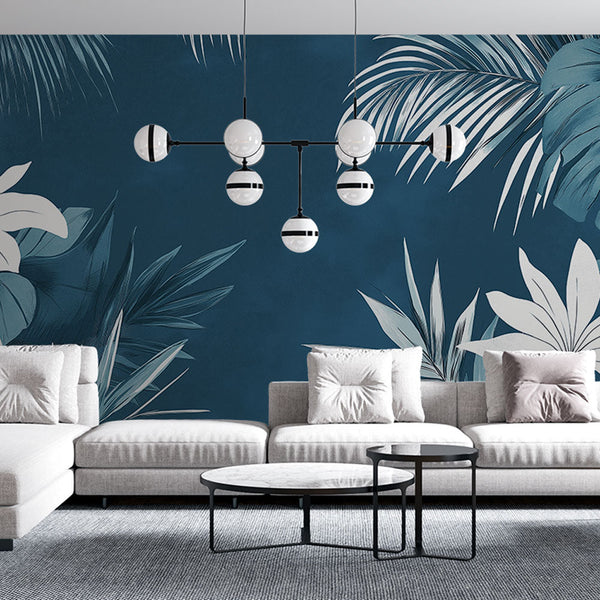 Teal Wallpaper | Tropical Foliage & Stylised Florals