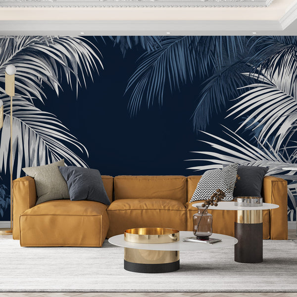 Teal Dark Tropical Wallpaper | Sophisticated Wall Mural