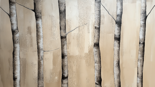 Birch Trees Wallpaper | Elegant Black & White Wall Mural