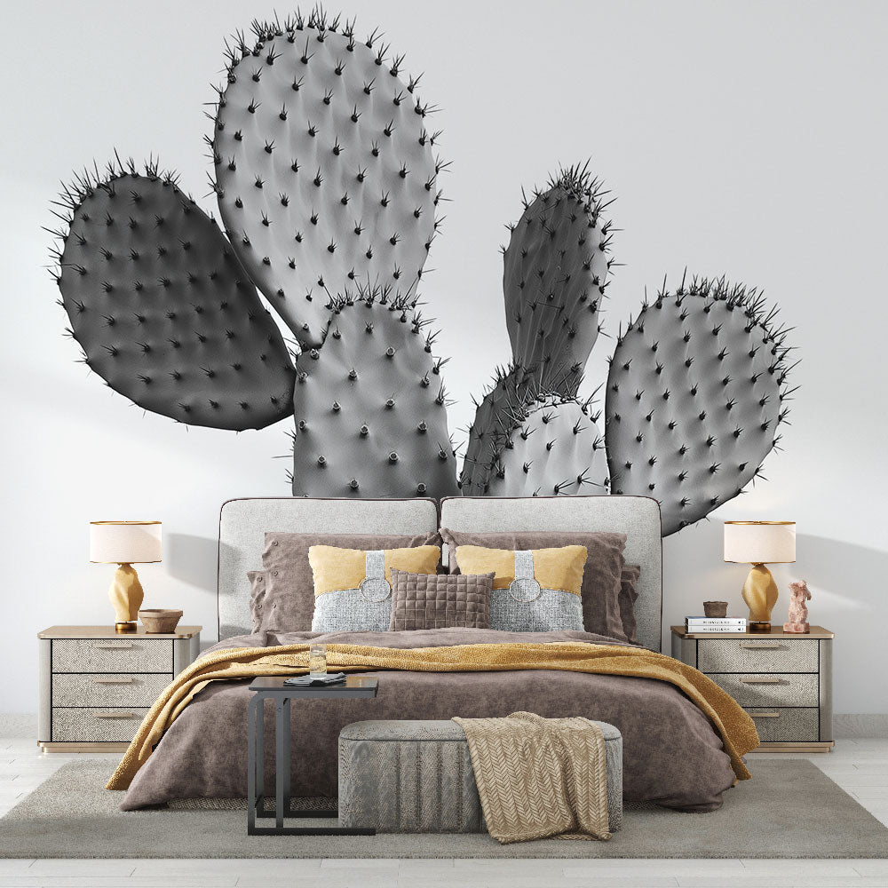 Cactus wallpaper | Elegant Black White Style wall mural