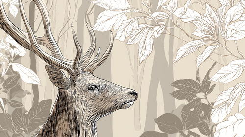 Deer Wallpaper | Elegant Stag Among Delicate Foliage